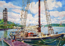 Sloop Clearwater at Hudson
